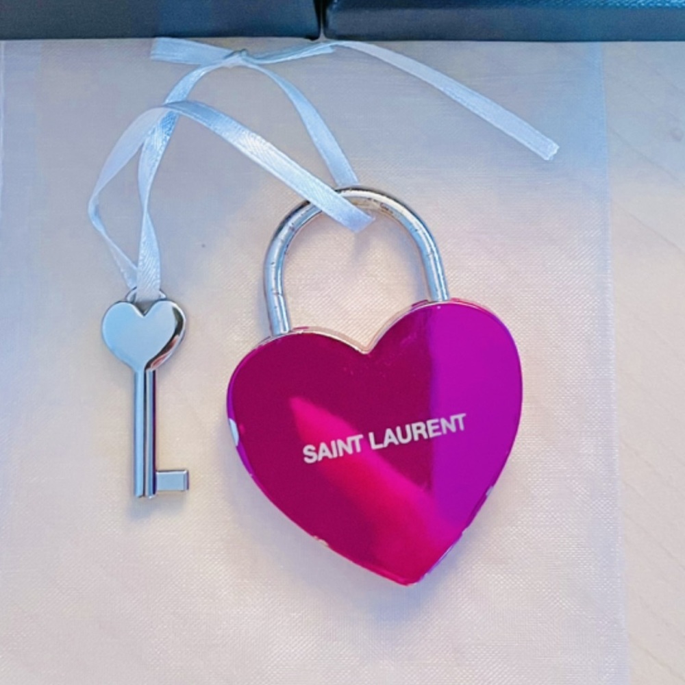 Saint Laurent
Pink Chrome Metal Heart Shaped Padlock